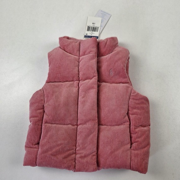 Ralph Lauren Other - Ralph Lauren Vest Infant Girls 12-18M Pink Corduroy Puffer Quilted Sleeveless